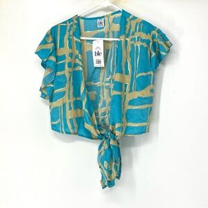 Ble resort collection tie front top OS